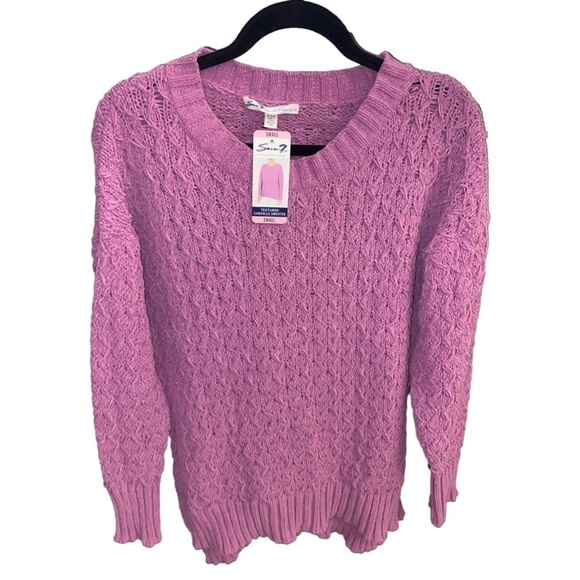 Seven7 Sweaters - Nwt Seven7 Oversized Textured Chenille Pullover Sweater in Wild Orchid Purple